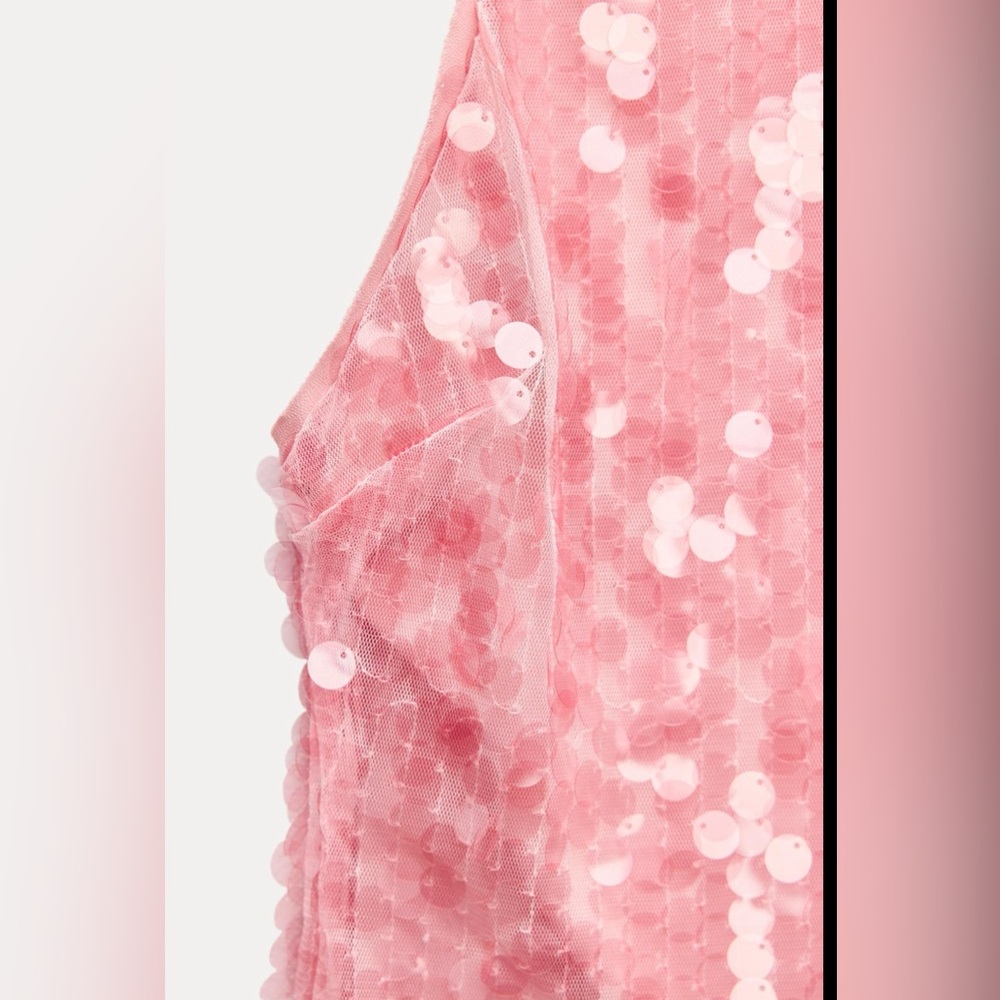 Zara SEQUIN HALTER DRESS - Picture 5 of 9
